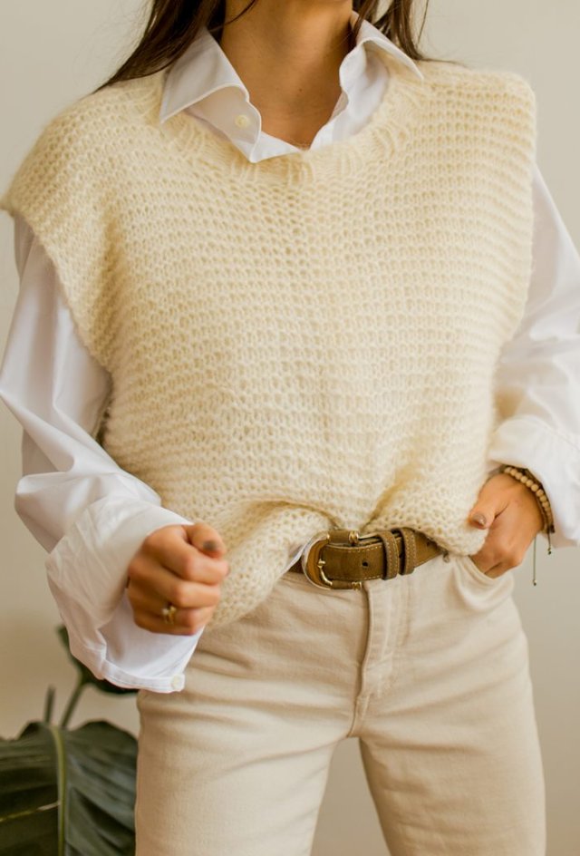 Kamizelka kremowa XL