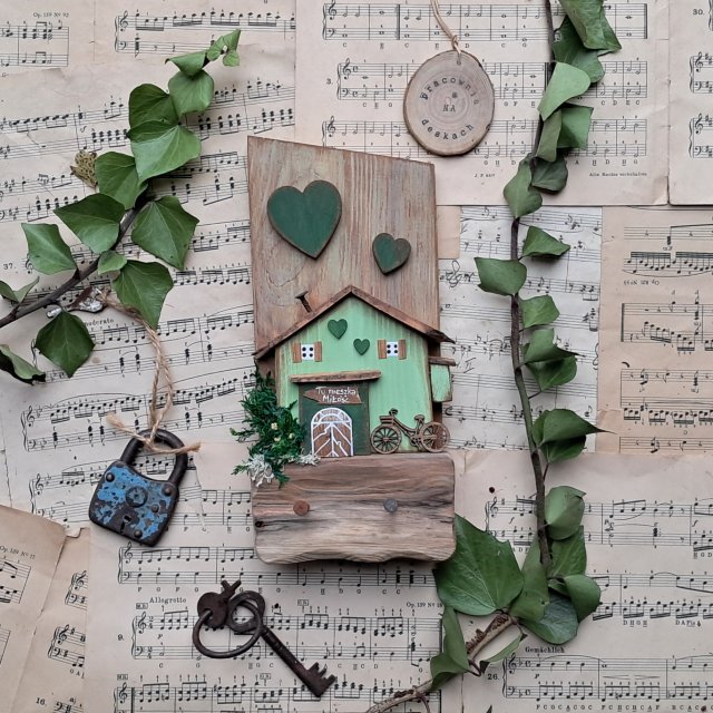 Rustykalny wieszak Zielono mi no 2