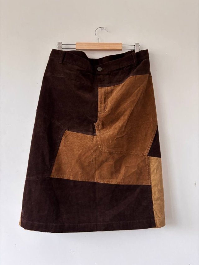 Dwukolorowa sztruksowa spódnica patchwork Great Looks 56 / 5XL / 6XL