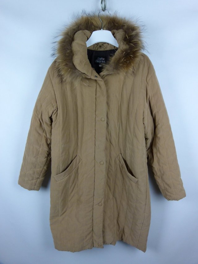 Best Company ocieplana dłuższa kurtka płaszcz z futerkiem / XL