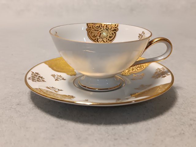 Mitterteich Filiżanka Kolekcjonerski Duet Złocenia Bavaria Niemcy
