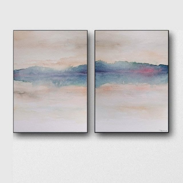 Pejzaż-dwie akwarele