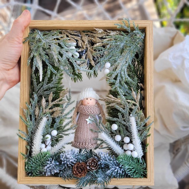 Zimowa dekoracyjna ramka