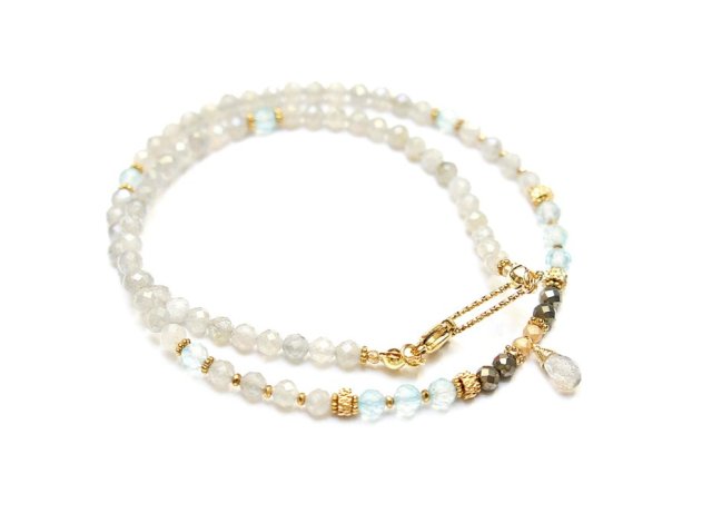 Labradoryty i topaz /choker/ vol. 17 /14.11.25/- Szlachetna kolekcja