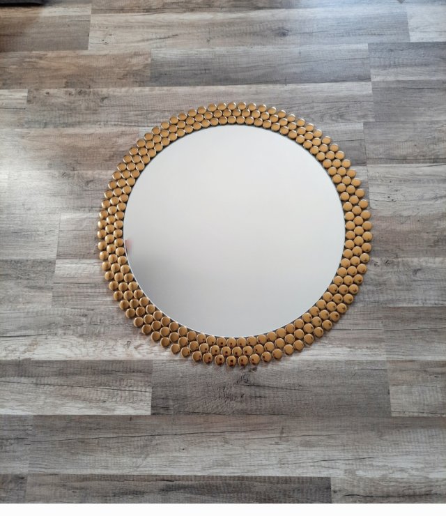 Lustro dekoracyjne złote, złota rama 60cm okrągłe