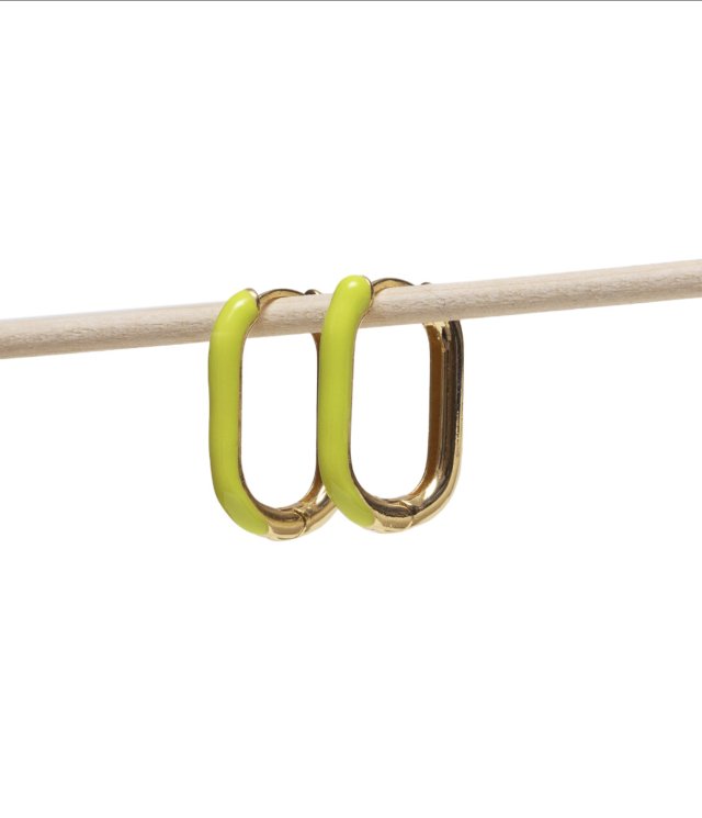 Modne kolczyki pozłacane na lato. Zieleń.