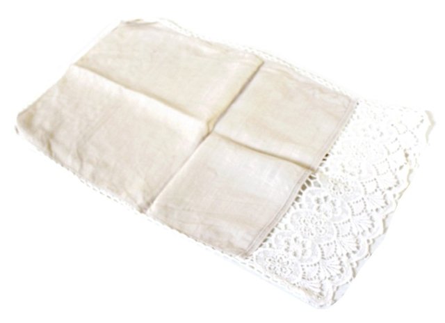 LNIANY ręcznik ściereczka koronka  PRL