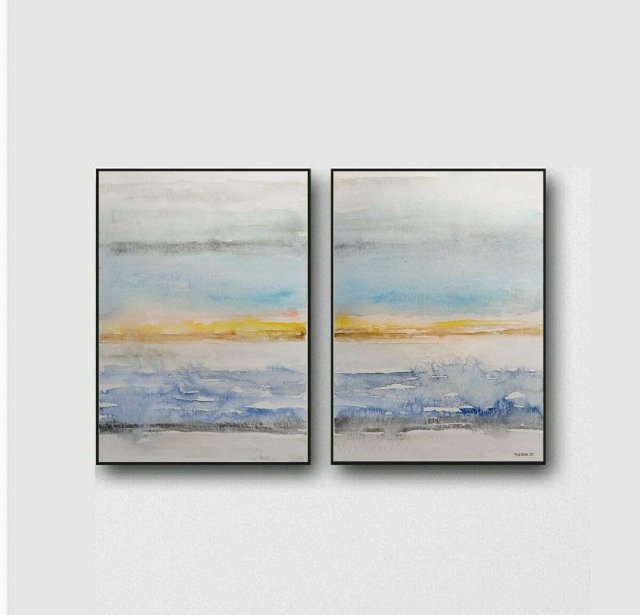 Abstrakcja-dwie akwarele