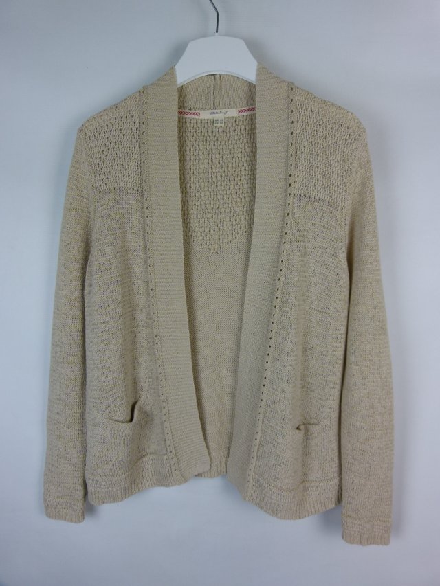 White Stuff lniany sweterek kardigan nude 12 / 40