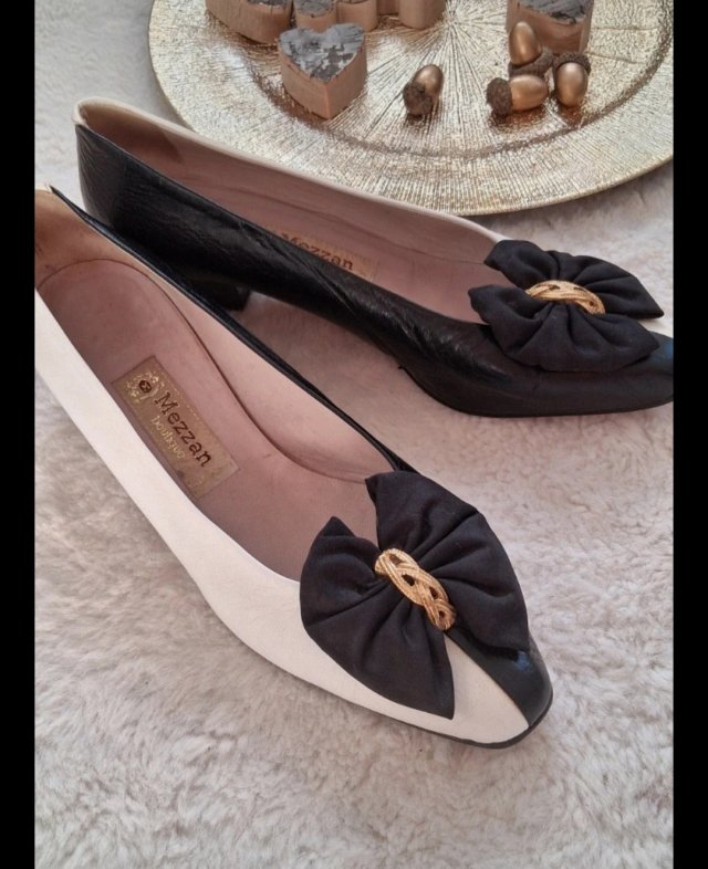 Eleganckie skórzane czółenka vintage  39 [ elegant leather boots vintage * 80s Vintage chic