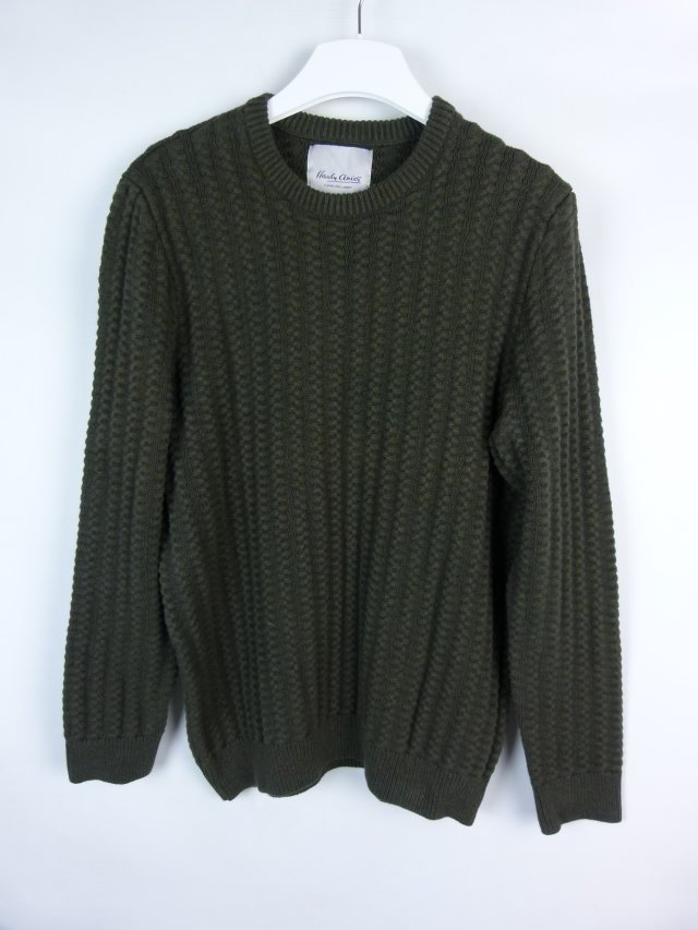 Hardy Amies męski sweter khaki bawełna / L