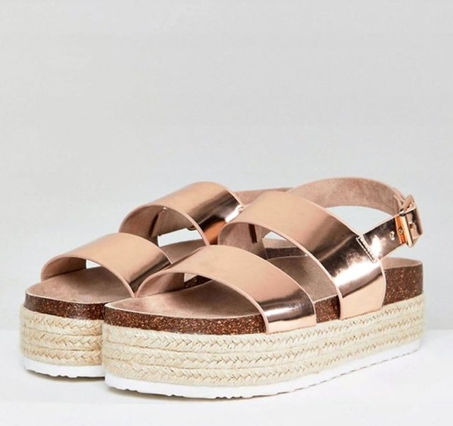 Sandały espadryle platforma metaliczne R 40 Ho141