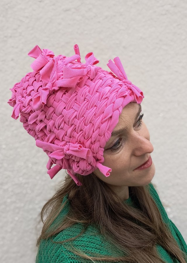 Czapka Cukierek - piękna tkana czapka 100%bawełna