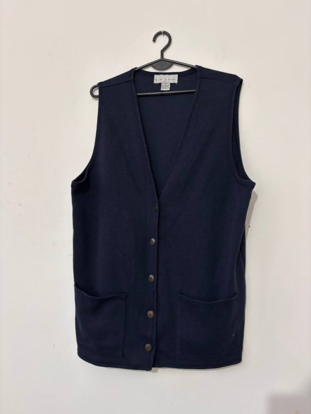 Granatowa klasyczna elegancka kamizelka Style New York, rozmiar XL