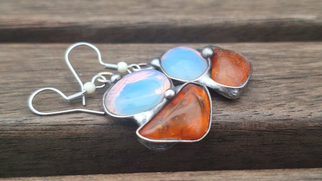 Amberki i opality - kolczyki