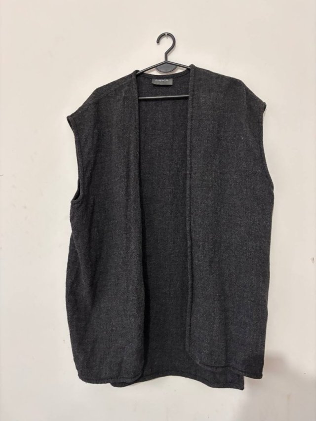 OSKA kamizelka wełniana oversize grafitowa ONE SIZE cm minimalistyczna