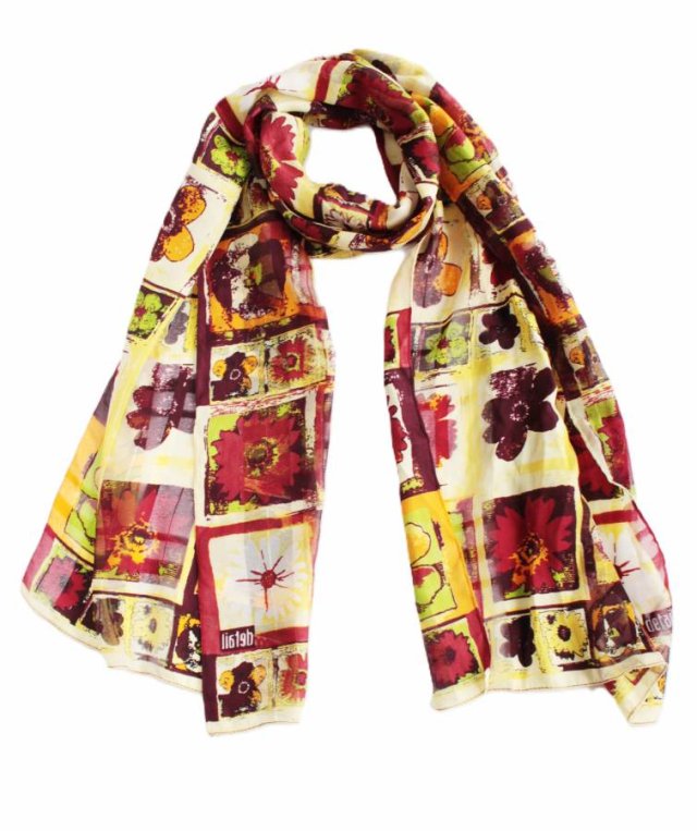 Lekki szal vintage wzorzysty