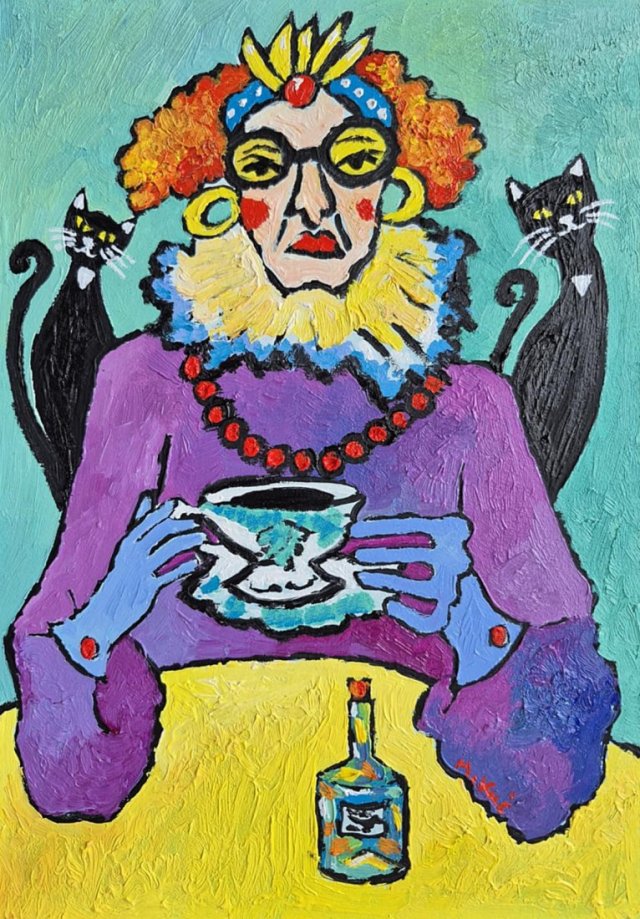 obraz do salonu  portret babci