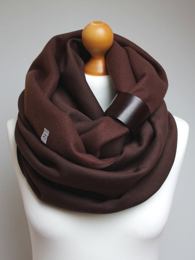 ZIMOWY Komin bawełniany dresowy z zapinką - Pracownia Zolla, gruby obszerny komin tuba szalik damski z zapinką - Pracownia Zolla