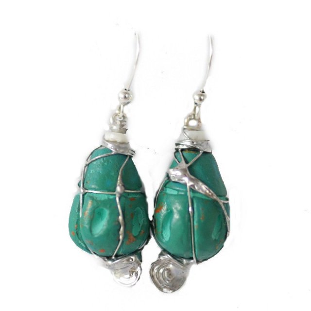 AUTORSKIE ETNO KOLCZYKI - MORSKI TURKUS