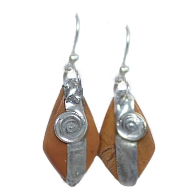 AUTORSKIE KOLCZYKI Z JASPISAMI - bigle SREBRO 925