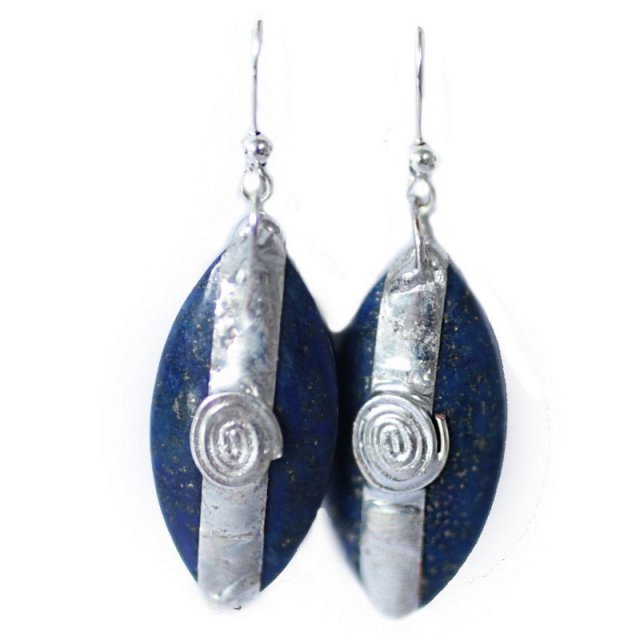 ROZGWIEŻDŻONE NIEBO - AUTORSKIE KOLCZYKI Z LAPIS LAZULI - SREBRO