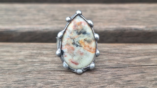 Szalony agat - pierścionek regulowany