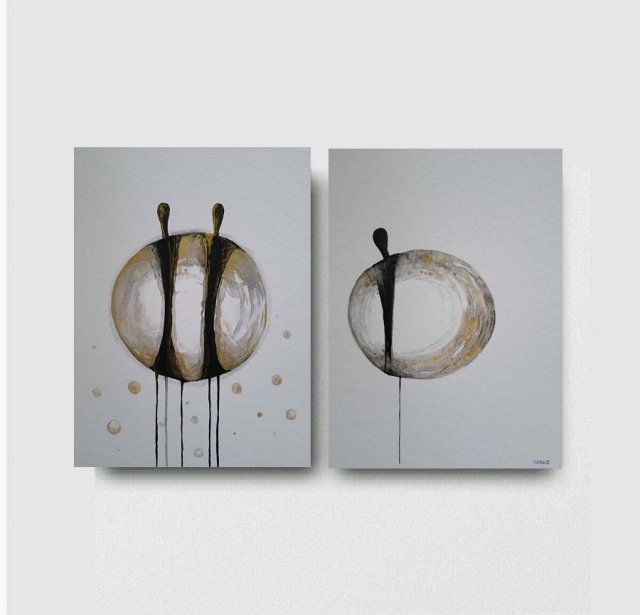 Postacie- dwie akwarele