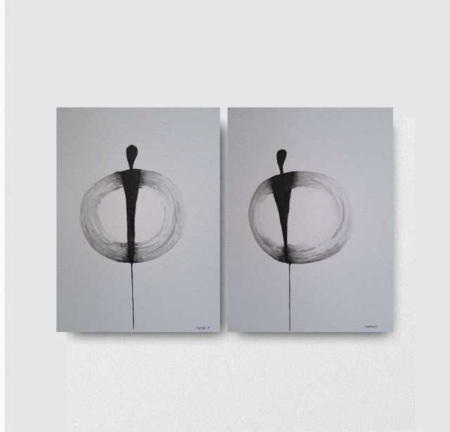 Postacie- dwie akwarele