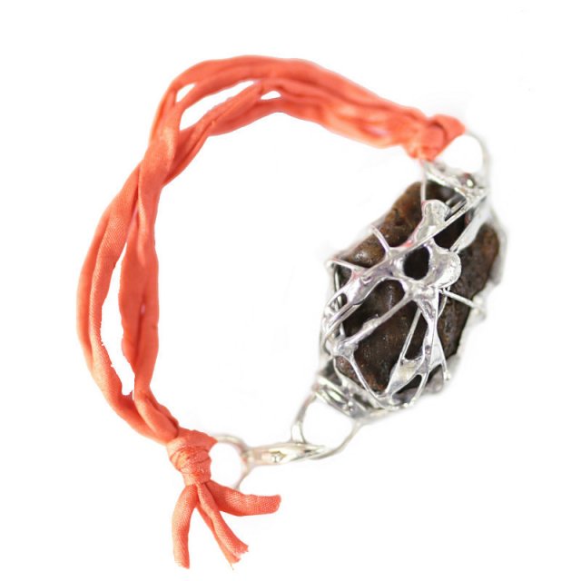 BURSZTYN Z JEDWABIEM - AUTORSKA BRANSOLETKA FOLKOWA