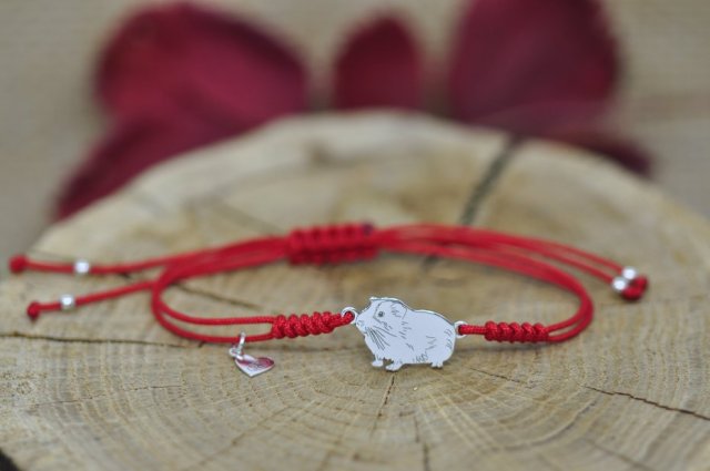 Świnka morska - bransoletka, srebro 925