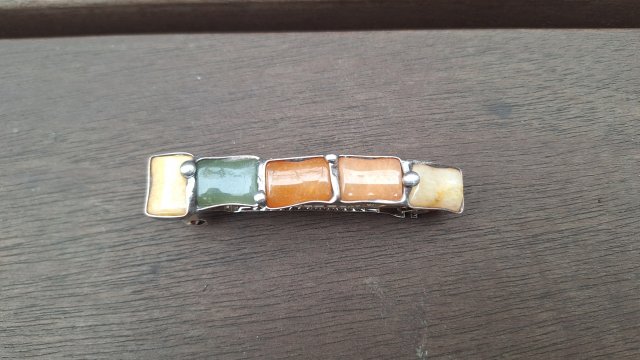 Agaty na kolorowo - klamra do włosów