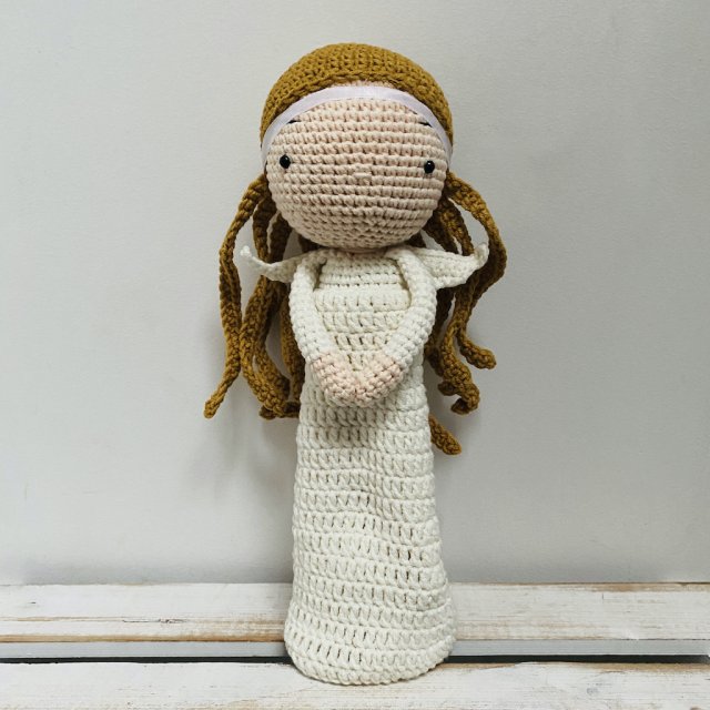 Anioł stróż lalka maskotka szydełkowa handmade