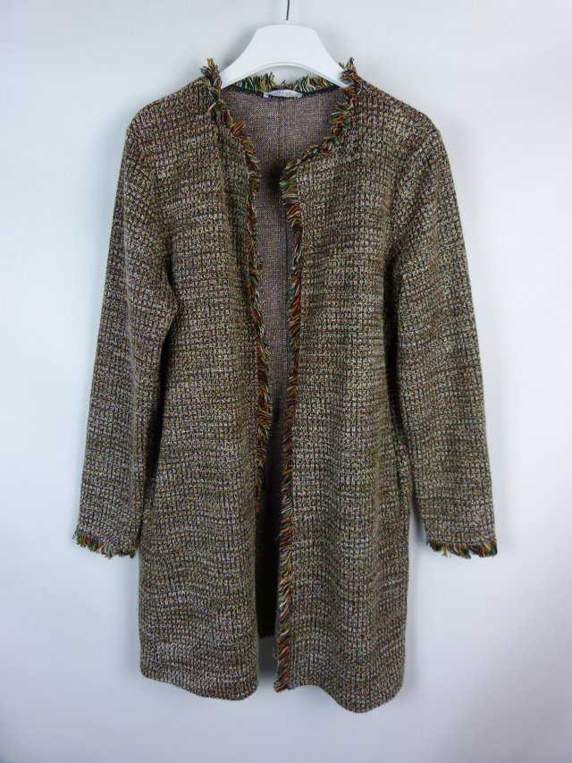 Zara cienki sweter kardigan metalizowany / L