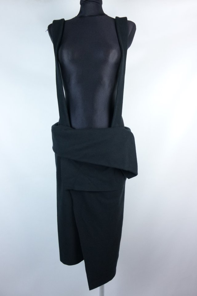 Cos wełniana spódnica na szelkach zip / 36