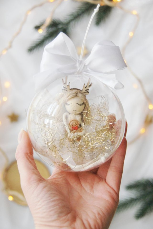 Akrylowa bombka z aniołkiem | Aniołek w bombce