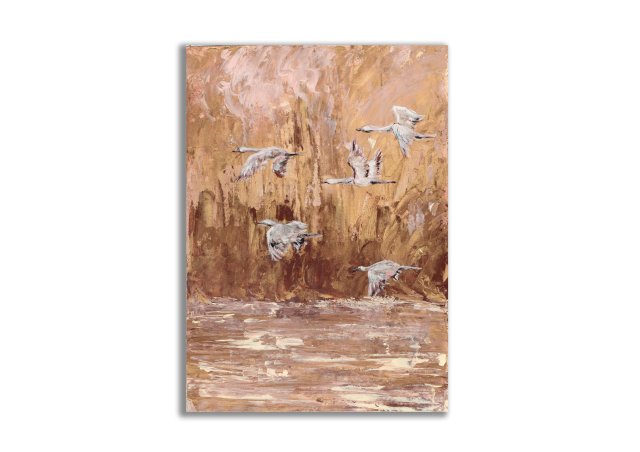 Obraz ręcznie malowany  "Lot nad Złotą Rzeką"