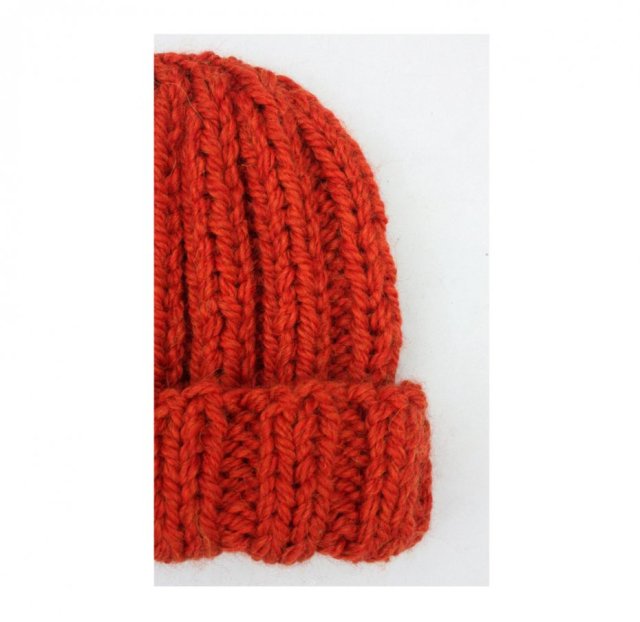 CZAPKA  WEŁNA  PERUWIAŃSKA ALPAKA POMARAŃCZ