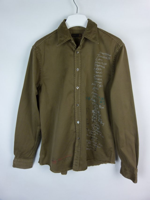 GAS koszula casual vintage bawełna khaki / M