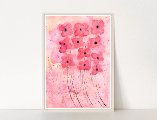 Kwiaty. Oryginalna akwarela A4