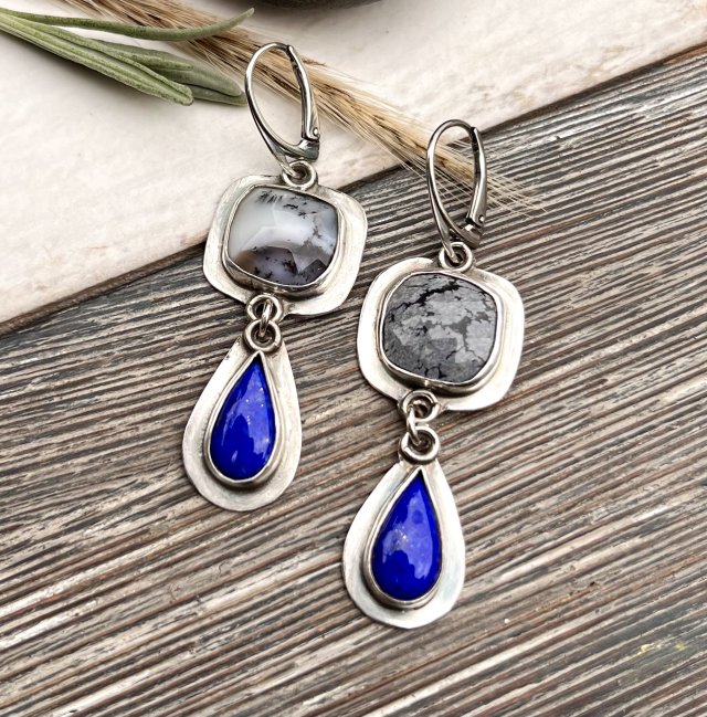 Lapis lazuli -Kolczyki nieoczywiste