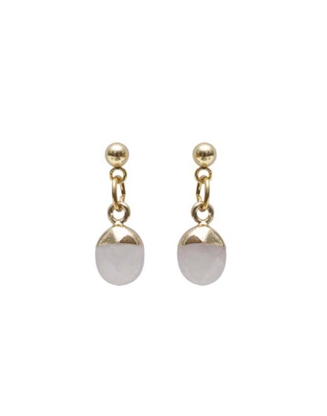 Delikatne kolczyki Amour pozłacane z Kwarcem różowym