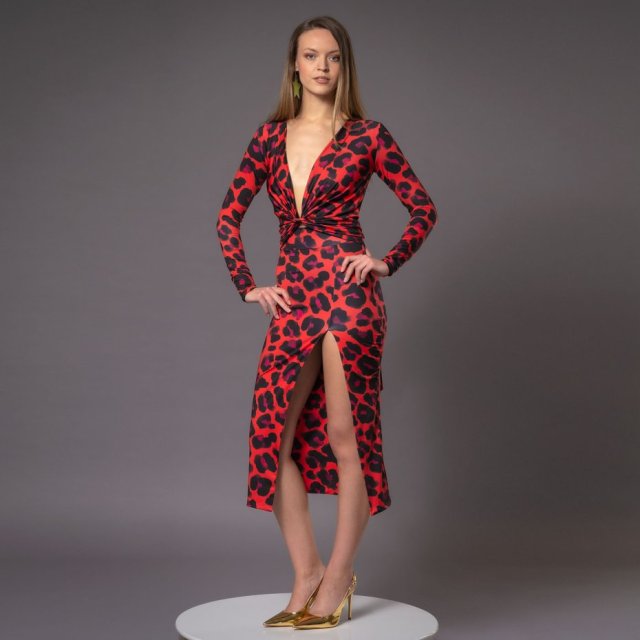 Dopasowana wielofunkcyjna sukienka z rozporkiem - Marika Solar Tropic