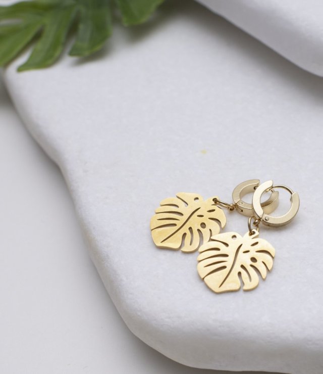 Kolczyki Monstera - Tropikalny szyk w modzie