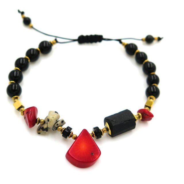 Bransoletka Czerwono- Czarna Amulet Dobrostanu PROSPERITY WISH CHARM