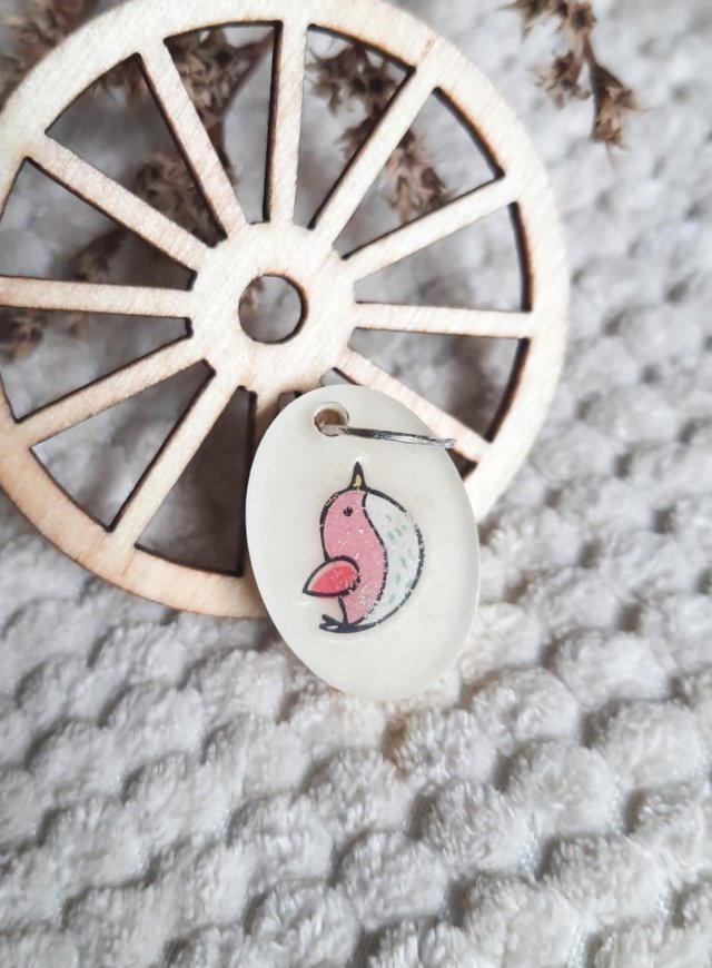 "Różowy Ptaszek" - Wisiorek, Naszyjnik, Zawieszka