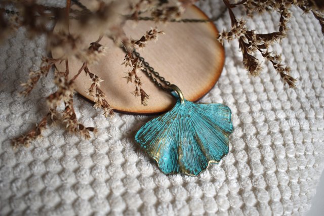 Liść Miłorzębu - Wisiorek, Naszyjnik, Zawieszka