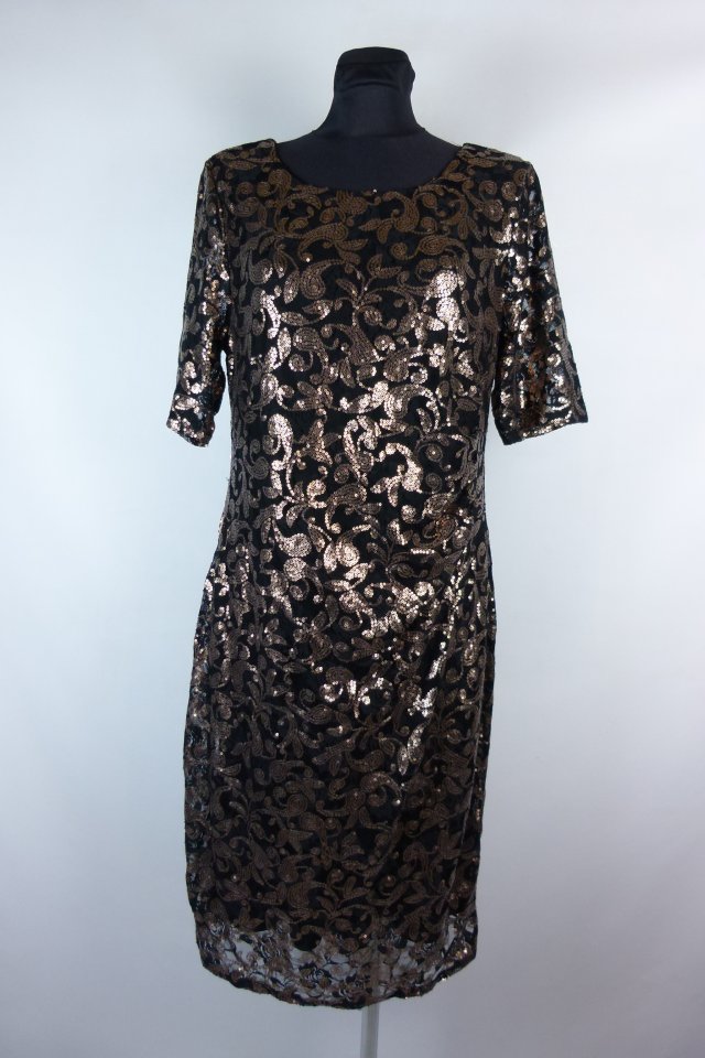 David Emanuel cekinowa sukienka midi z metką 16 / 42