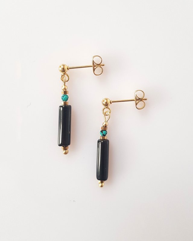 Kolczyki z Onyksem Pasiastym