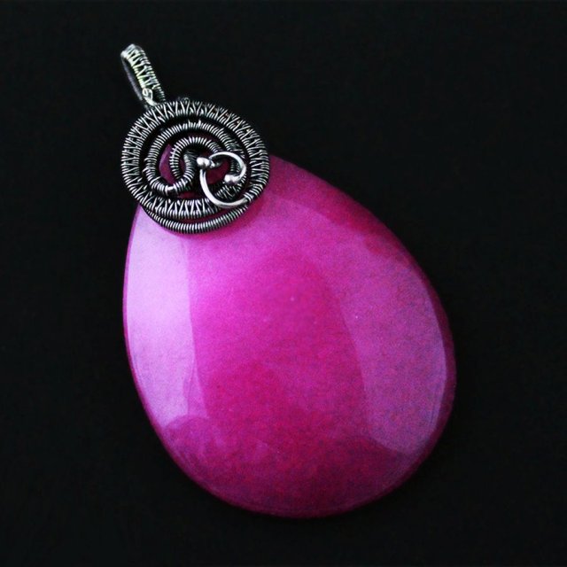 Izydora - srebrny wisior wire-wrapping z Agatem